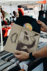 Record album in hands